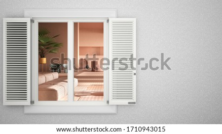 Similar – Image, Stock Photo Windows with modern shutters creating light and shadows at the afternoon light