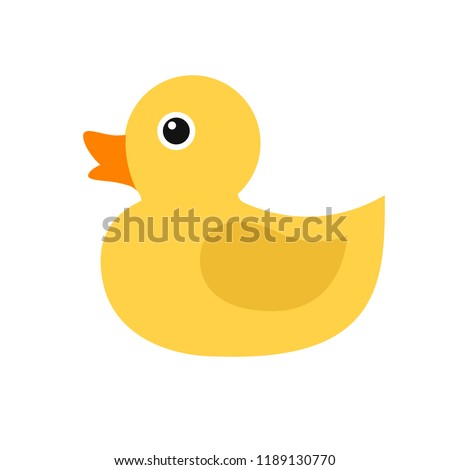Duckling, simple color icon. Children's rubber toy. Bird. Vector illustration.
