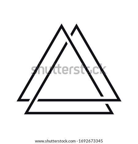 valknut, linear icon on a white background. vector illustration. intertwining of the three triangles. tattoo.