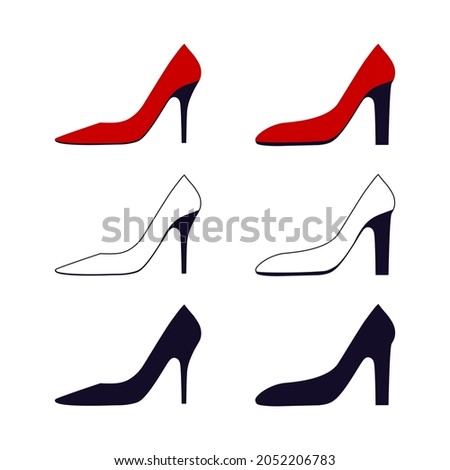 women's shoes with high heels vector illustration icon collection Сток-фото © 