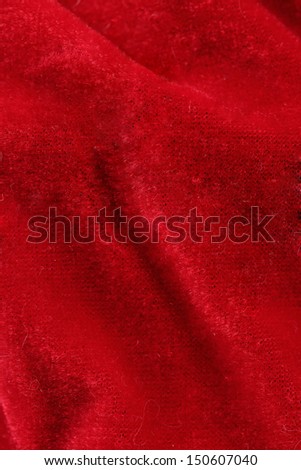 Close up of fragment clothes Santa Claus. Whole background.