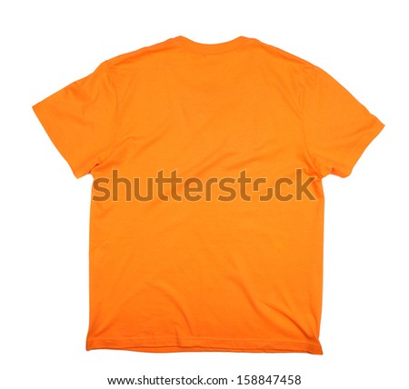 Orange t-shirt isolated on a white background
