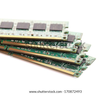 Random Access Memory for servers. Isolated on a white background.
