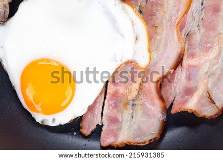 English breakfast with fried eggs and bacon