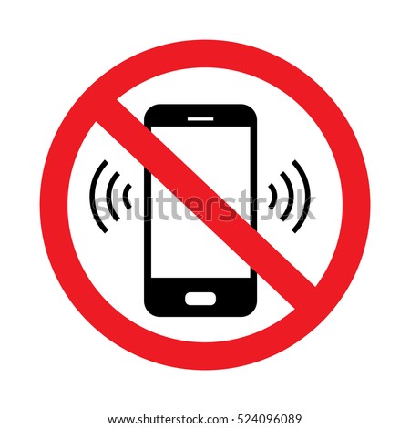 No cell phone sign on white background.