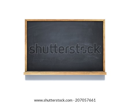 empty class chalkboard on white background