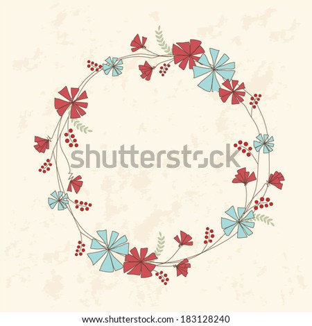 Floral Wreath Vector - 183128240 : Shutterstock