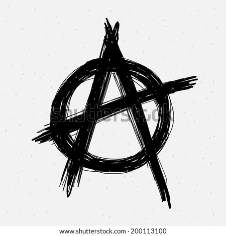 Anarchy symbol drawing.