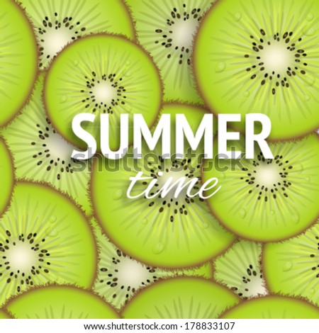 Abstract background with green kiwi. Seamless pattern for your design
