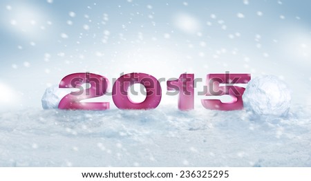 Nice winter snow background 2015 on the snow for the new year and christmas