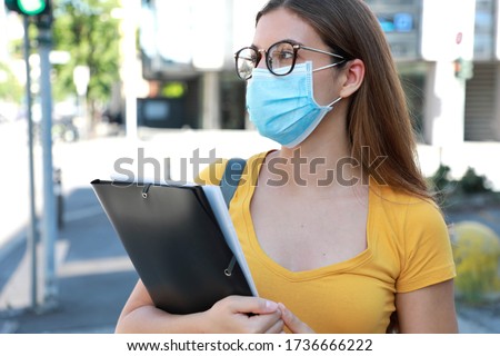 Similar – Image, Stock Photo compulsory masks Mask