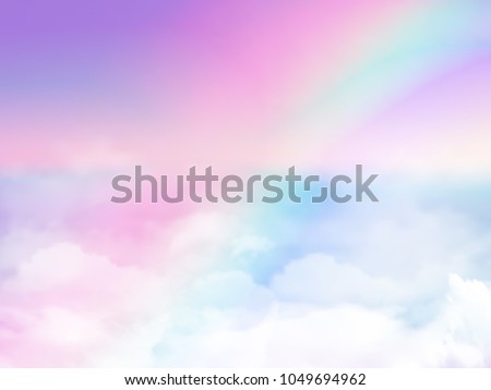 Illustration of sky holographic fantasy rainbow background and pastel color.