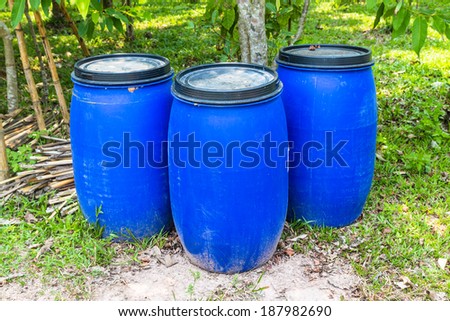 Big plastic barrels