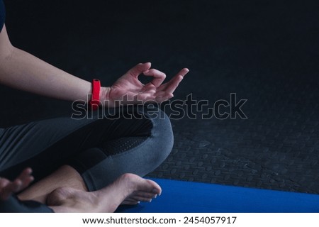 Similar – Image, Stock Photo Crop contemplative ethnic model with brown hair and manicure