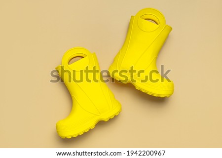 Similar – Image, Stock Photo Child with rubber boots swinging in garden