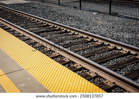 Similar – Image, Stock Photo Train tracks in the woods