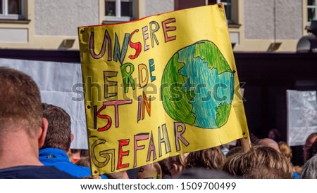 Similar – Image, Stock Photo Fridays for future demo