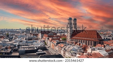 Similar – Image, Stock Photo Munich, bavaria, at night. The popular german city as long exposure photography with light trails of driving cars and famous architecture at the cities Effnerplatz.