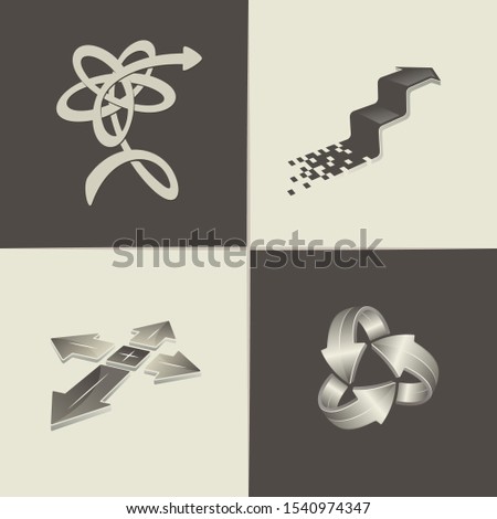 Abstract arrow logo. Icon set