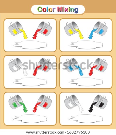 Color Mixing, Paint the colour. Mix colors educational game for kids.