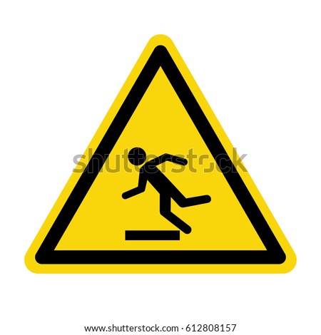 Beware uneven floor sign, symbol ,vector, illustration