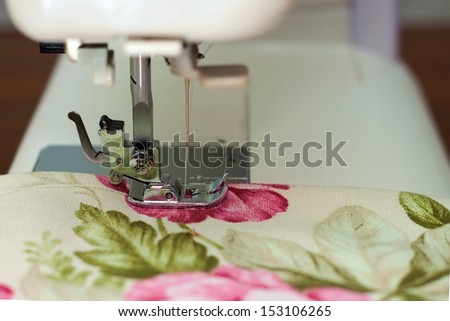 sewing machine needle and fabric