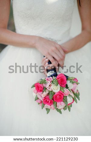 Beautiful bouquet in the bride's hands
