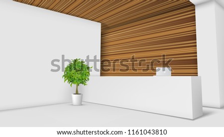3D View Of A Office Reception Desk. Ready For Branding. EPS10 Vector