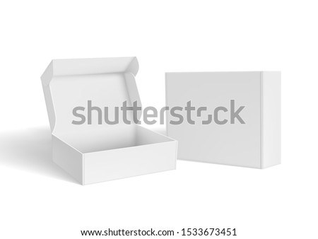 Open And Close Blank Packaging Box. EPS10 Vector