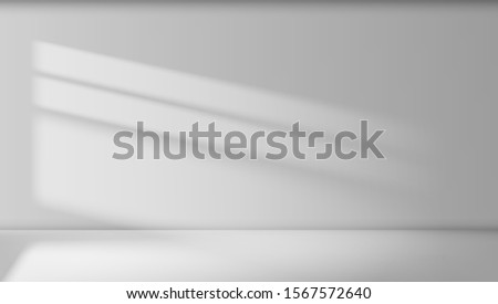 Abstract Empty White Room Interior With Light Beam On Wall. EPS10 Vector