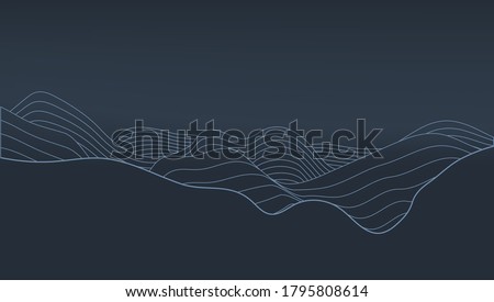 Abstract Elevation Contour Topography Line Map. EPS10 Vector