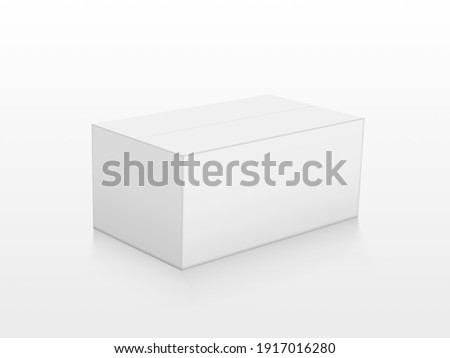 White Cardboard Box With Reflection On Floor. EPS10 Vector