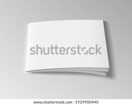 Landscape Horizontal Magazine Or Brochure With Blank Cover Isolated On White Background. EPS10 Vector