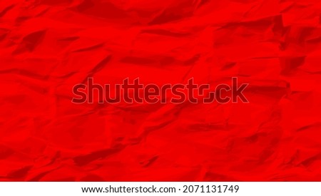 Realistic Deep Red Crumpled Paper Texture Seamless Pattern. EPS10 Vector