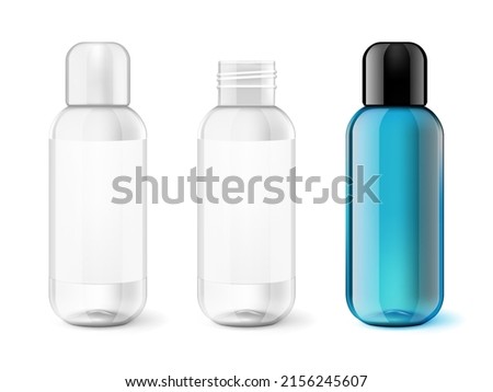 3D Plastic Cosmetic Bottle With Cap. EPS10 Vector