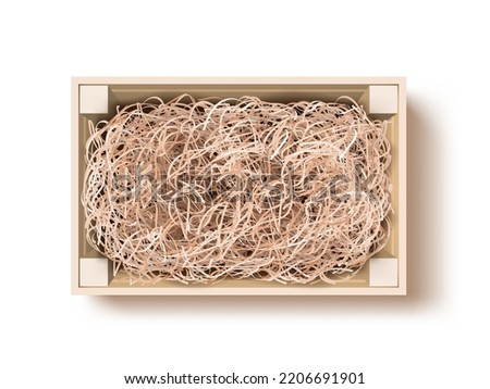 3D Wooden Eco Box For Fragile Gift. EPS10 Vector