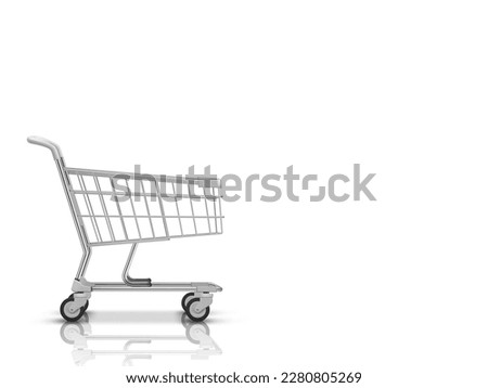 3D Realistic Mini Shopping Cart With Red Items. EPS10 Vector