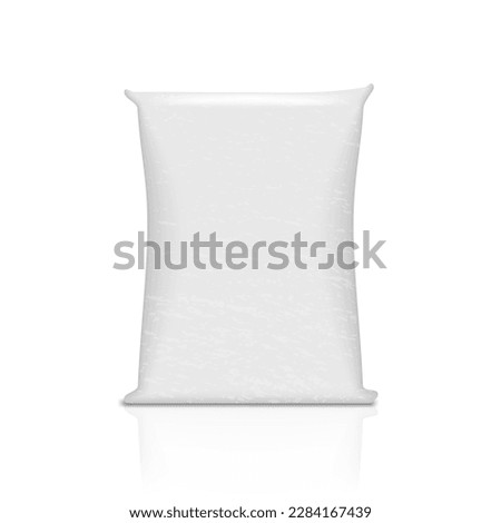 Sand Or Rice White Canvas Bag Isolated On White Background. EPS10 Vector