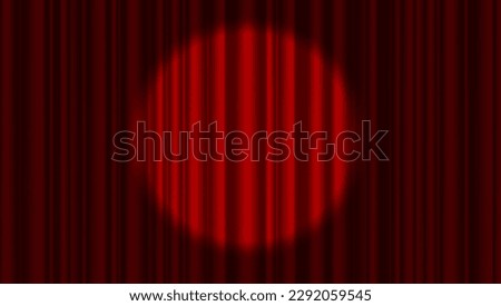 Red Luxury Theater Velvet Curtain Background With Spotlight. EPS10 Vector