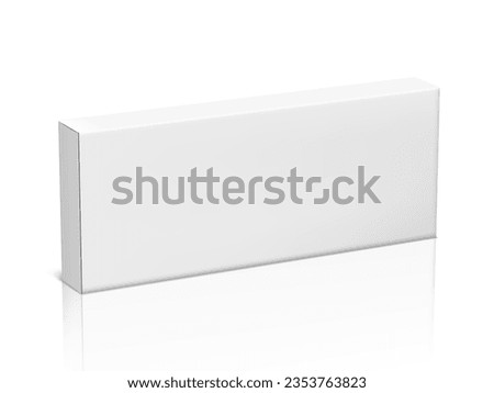 3D White Thin Paper Box Isolated On White Background. EPS10 Vector