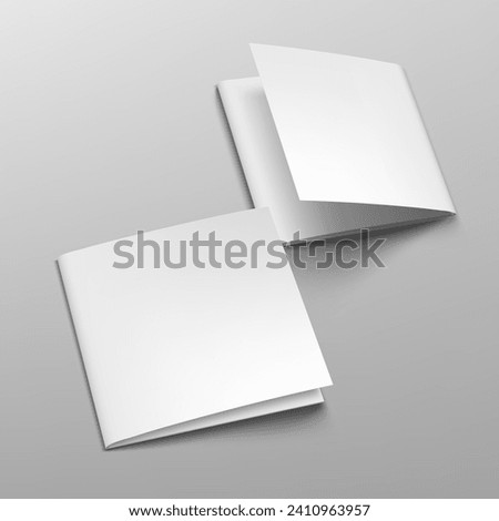 3D Blank Square Format Leaflet Or Catalog. EPS10 Vector