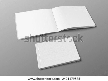 Realistic 3D Cover Brochure, Book Or Catalog Mock Up. EPS10 Vector