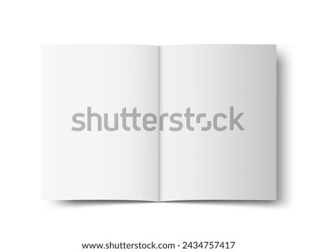 Blank Two-Fold Open Brochure Cover On White Background. EPS10 Vector