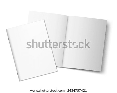 Blank Two-Fold Open Brochure Cover On White Background. EPS10 Vector