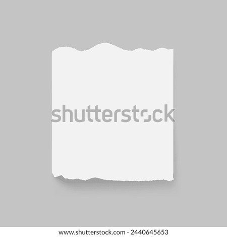 Torn Sheet Of White Paper With Shadow. EPS10 Vector