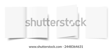 A4 Blank White Brochure Template. Open And Close. EPS10 Vector