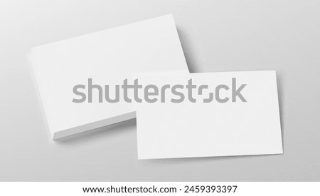 3D Business Cards Stack Isolated On White Background. EPS10 Vector