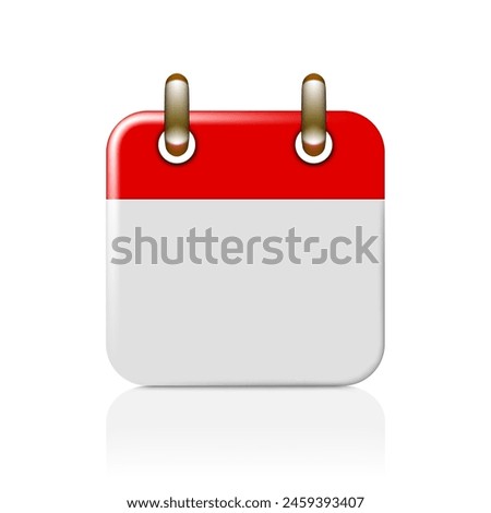 3D Calendar Icon Isolated On White Background. EPS10 Vector