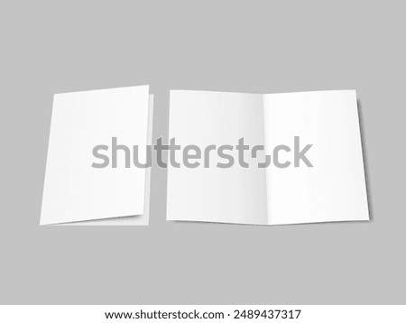 A4 Half-fold Brochure Or Booklet Cover Mockup. EPS10 Vector