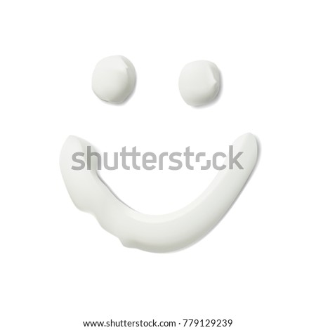 Realistic Cream Smile Isolated On White Background. EPS10 Vector